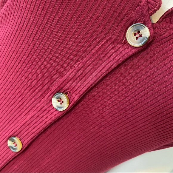 Society & Stitch Red Button Down Ribbed Knit Dress - Picture 5 of 13